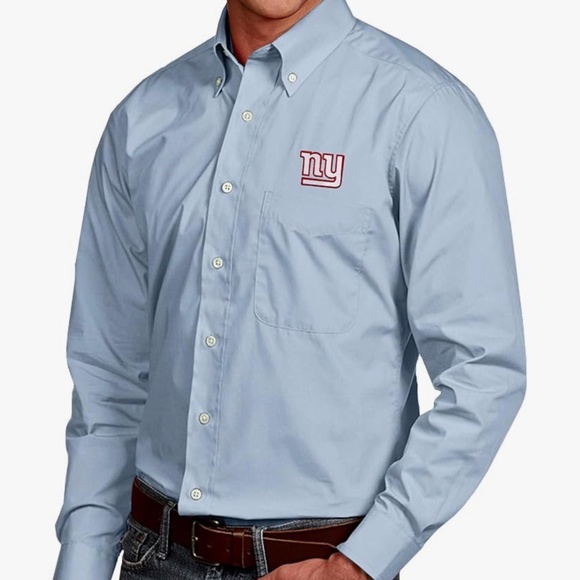 ANTIGUA NFL Team Apparel New York Giants Full-Button Front Shirt (Size L) - Picture 2 of 15